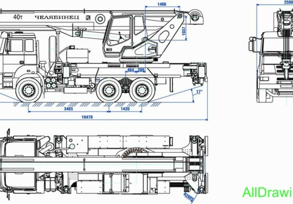 Ural-63685 Truck crane KS-65711 truck drawings (figures)